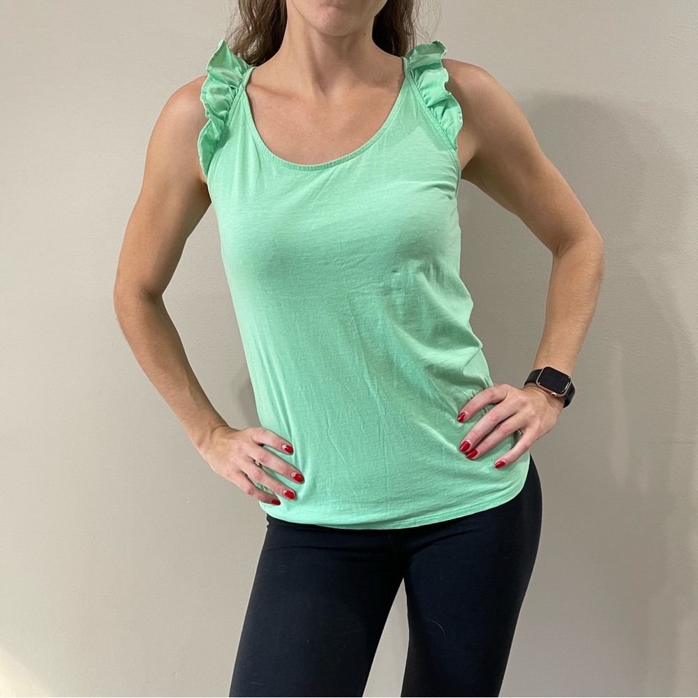 Lilly Pulitzer Cross Back Ruffle Strap Tank Top - S